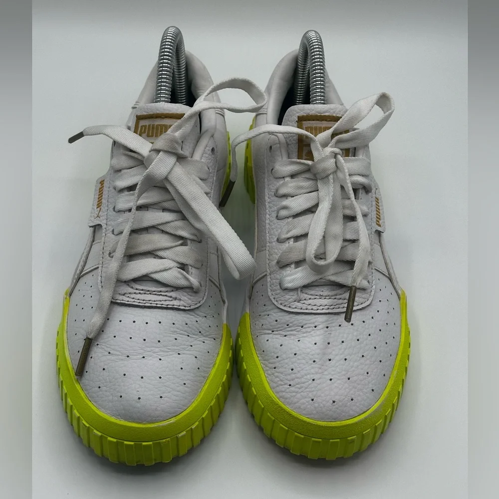 Puma Carina Leather Neon Yellow Sole